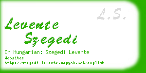 levente szegedi business card